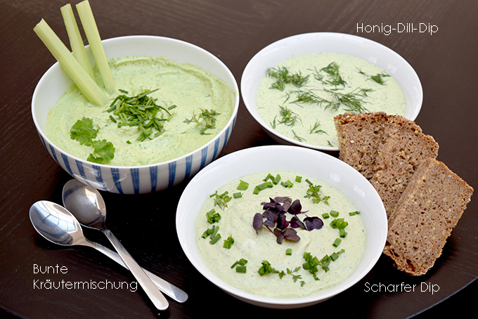 dreierlei Kräuterpasten mit Beschreibung