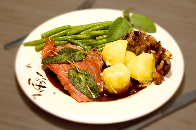 Saltimbocca Bohnengemüse Kartoffeln