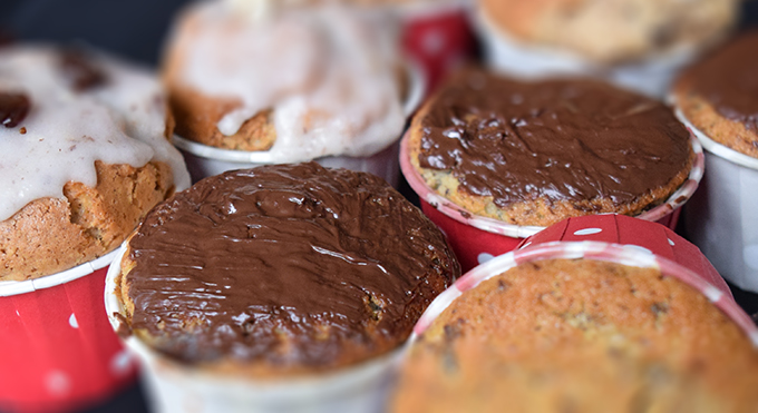 schokonussmuffins mit topping