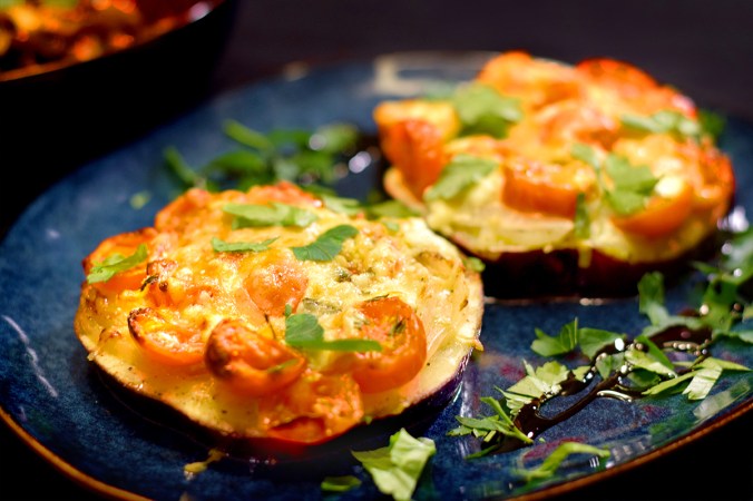 Gebackene Auberginen